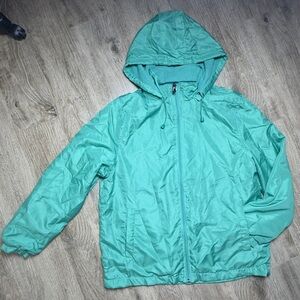 Lightweight Teal Hooded Raincoat - Men